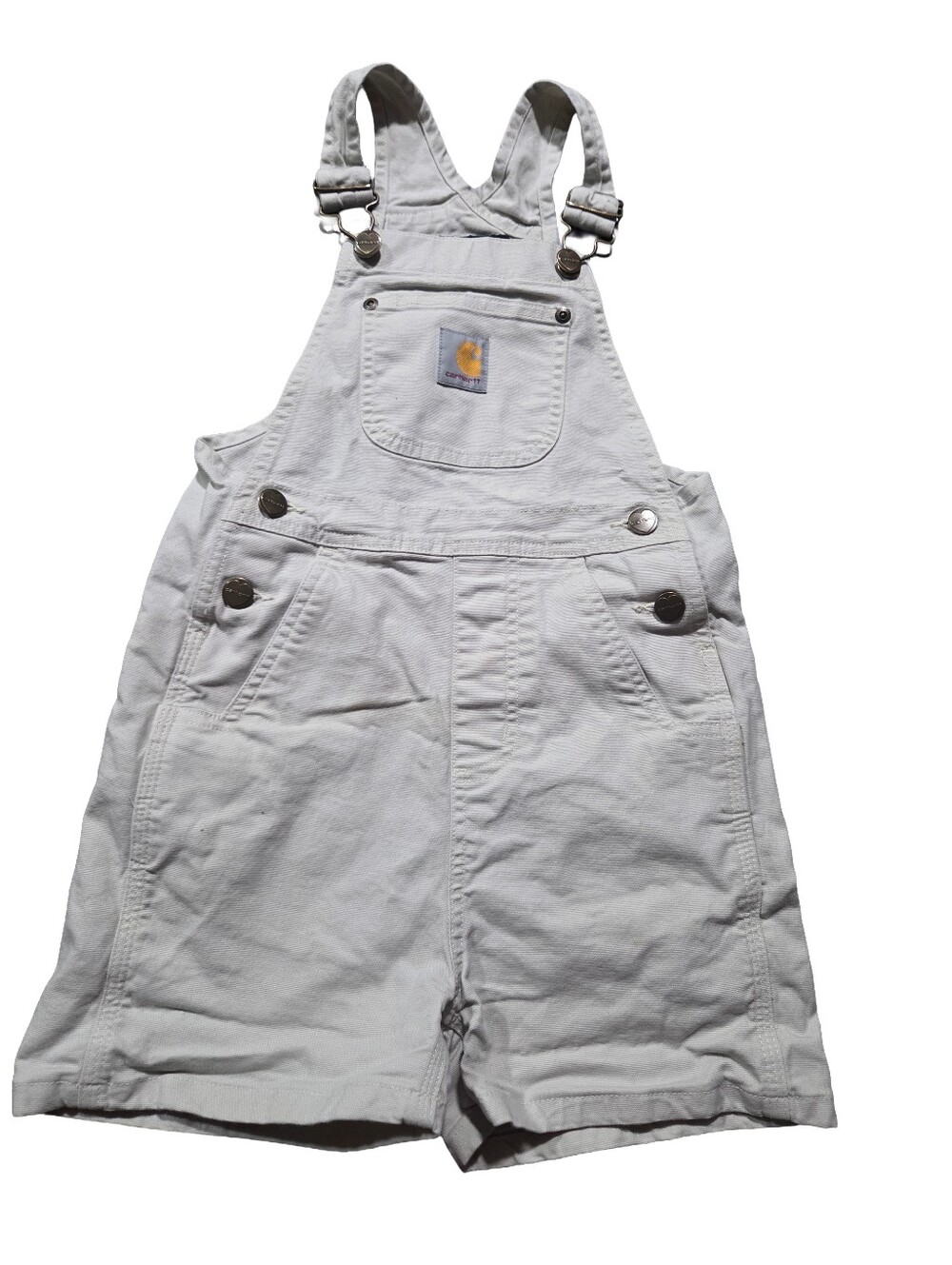 Carhartt Kids Beige Shortalls Overalls- Size 7